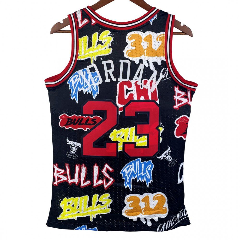 Chicago Bulls Michael Jordan #23 Throwback Street Graffiti 1997-98 Hardwood Classics Jersey-Pro Kit Vault | Brand New 26/27 Sports Jerseys